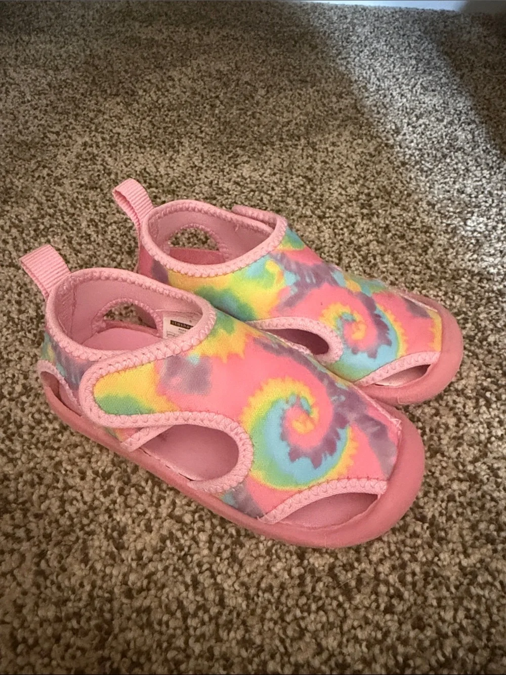 Baby Pink Tie-Dye Water Shoes - Breathable Summer Shoes Size 6 Baby/Toddler
